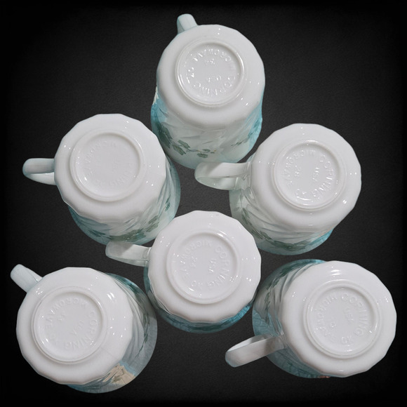 Vintage Corningware Callaway Ivy Mugs USA Made 8oz Coffee Cups Set of 6 - Picture 4 of 12